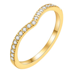 18K gold plated Stainless steel finger ring for women and girls, Ring size : 9, Intensity, Kaaf