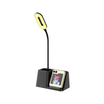 3-in-1 wireless charger with LED desk lamp and smartphone stand