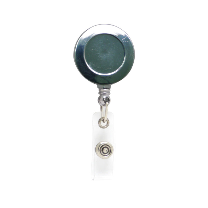 Metal plastic badge reel with medium round