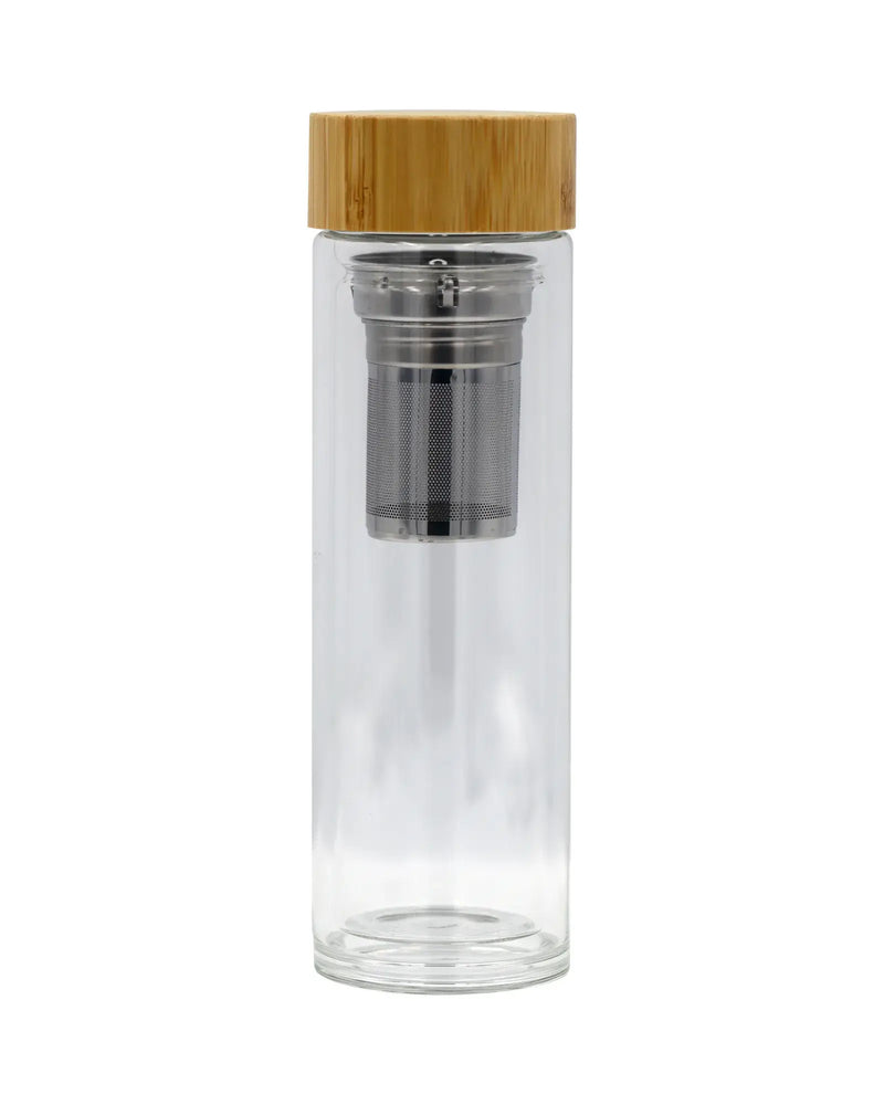 Glass Bottle with Bamboo Lid - Elegant & Eco-Friendly 500ml Kaaf Creations