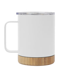 Bamboo Base Stainless Steel Mug – custom branded corporate gift, Kaaf Creations UAE