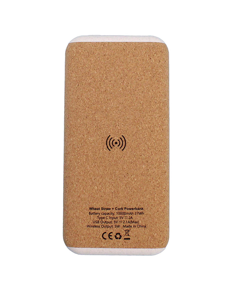 10000 mAh Wheat Straw + Cork Power Bank – custom branded corporate gift, Kaaf Creations UAE
