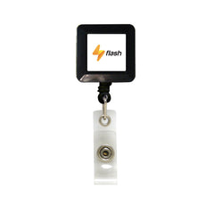 Plastic badge reel in square shape Black