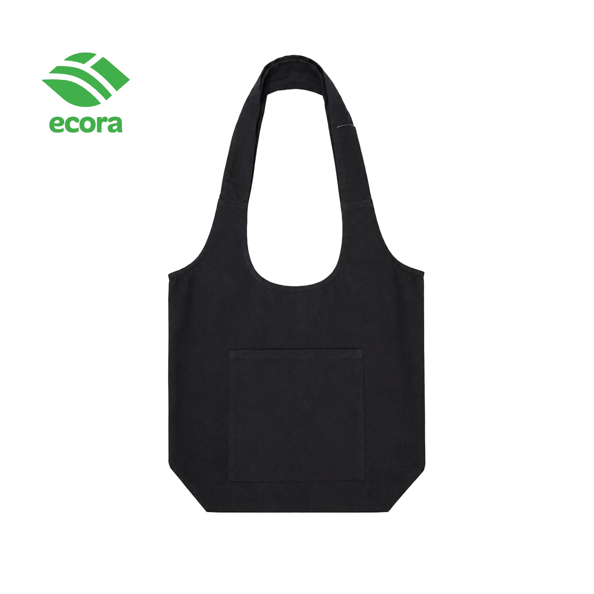 Toto canvas shoulder tote in natural with a large printed logo on the front panel