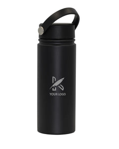 Insulated Bottle with Handle – 550ml | White | Customizable with Engraving & UV Printing BLACK BOTTLE Kaaf Creations
