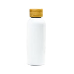 Insulated Bottle With Bamboo Lid White