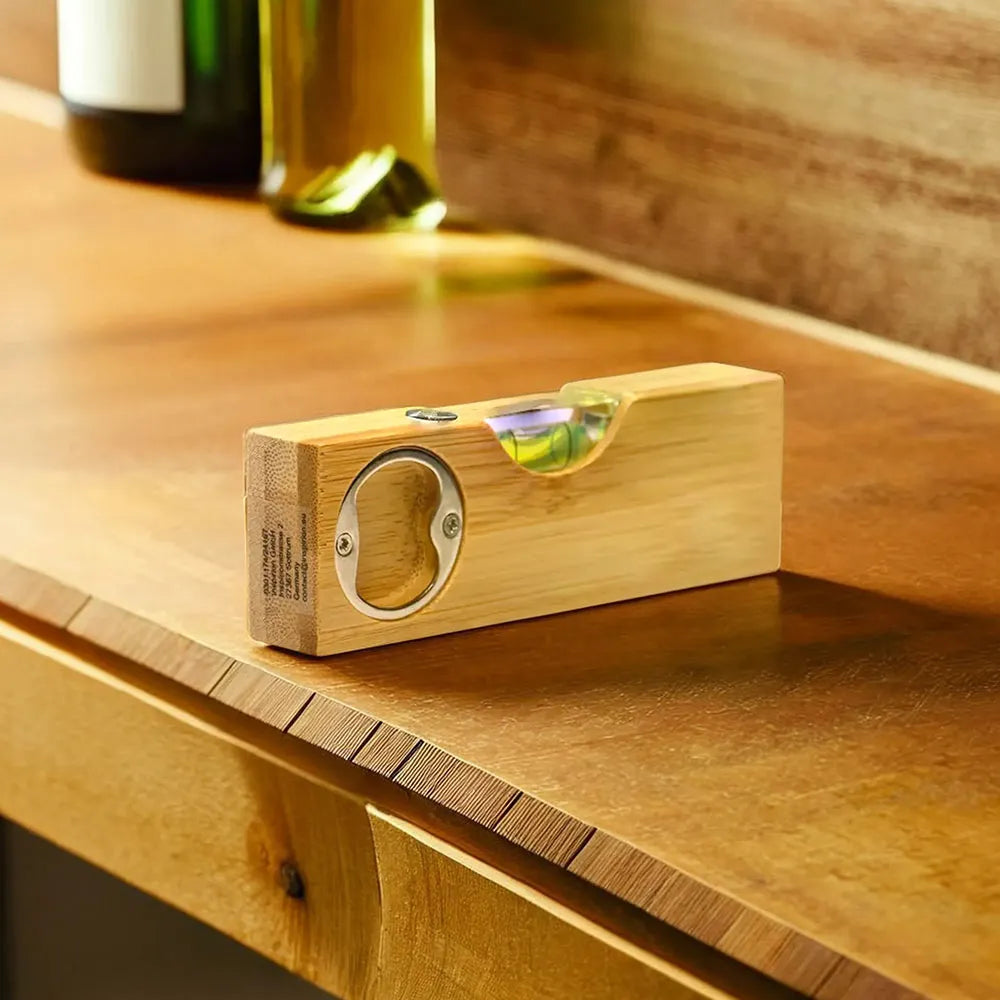 Bamboo Water Level & Bottle Opener