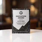 Black Stone Plaque Award with Metal Plate