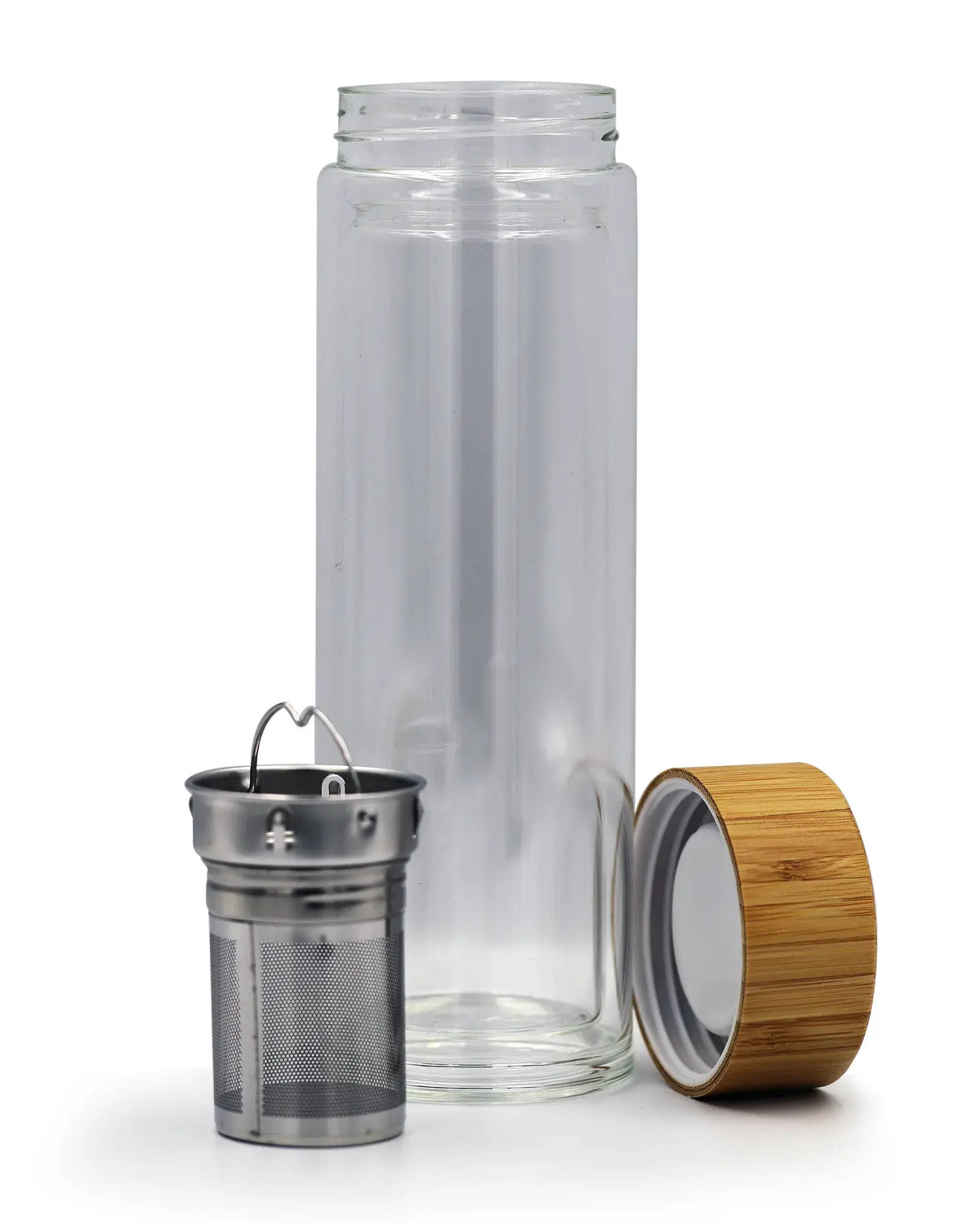 Glass Bottle with Bamboo Lid - Elegant & Eco-Friendly 500ml Kaaf Creations