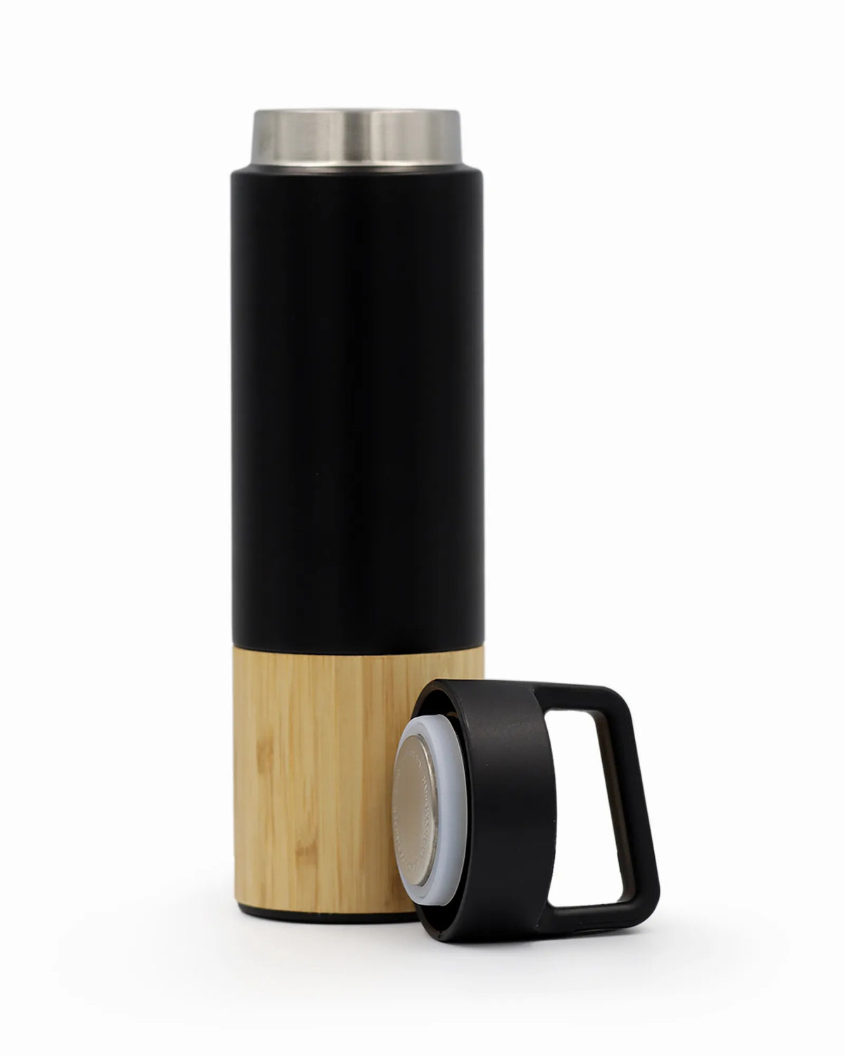 Matte Flask with Bamboo Design – 530ml | Engraving & UV Printing Available Kaaf Creations
