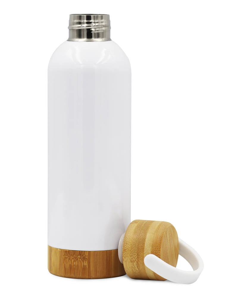 Eco-Friendly Insulated Water Bottle with Bamboo Lid - 550ml Kaaf Creations