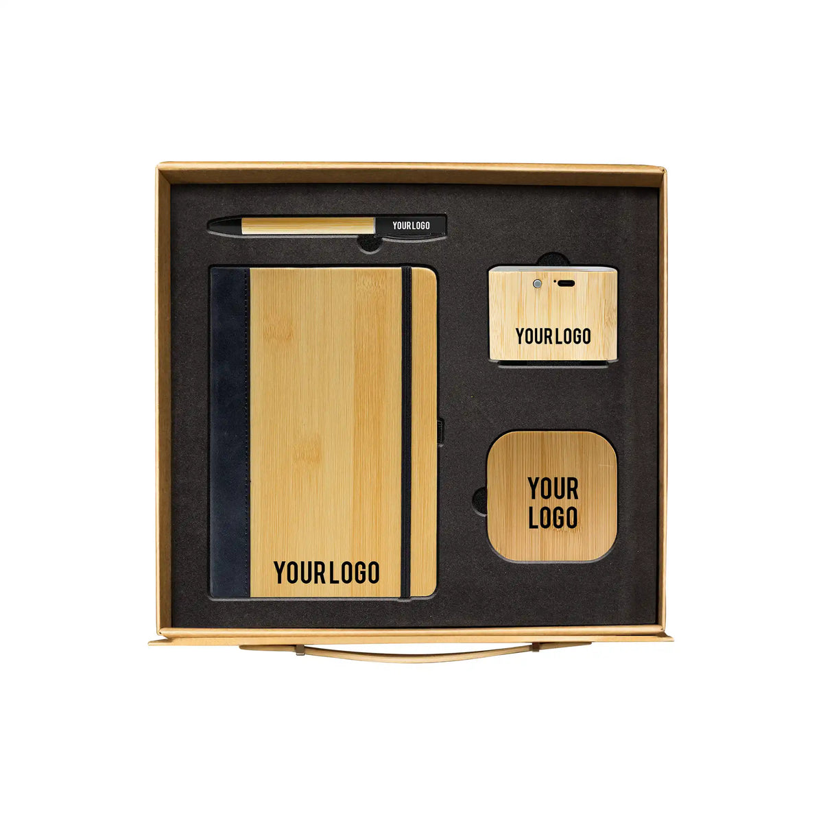 BambooCore Tech square bamboo Bluetooth speaker corporate gift set UAE