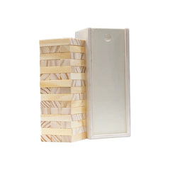 Classic wooden puzzle stacking game with sliding wooden box