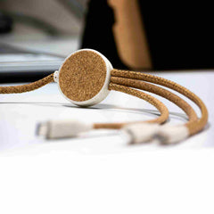 Cork Wheat straw Charging Cable