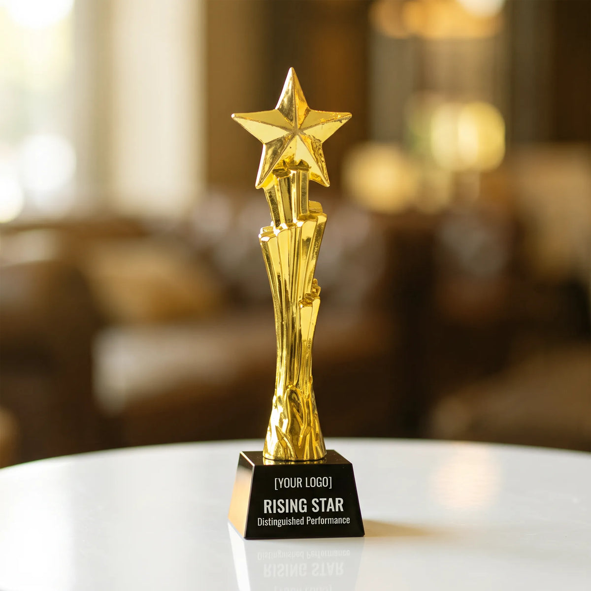 Award Trophy Star Vertical full gold with black base