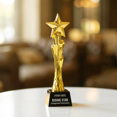 Award Trophy Star Vertical full gold with black base