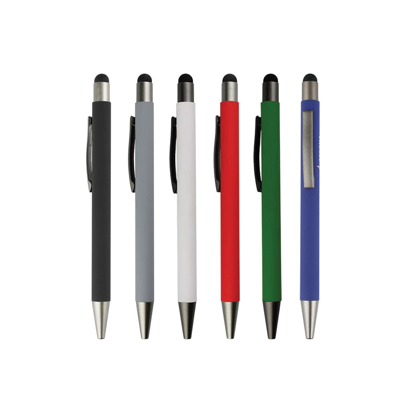 Metal pen with color stylus blue
