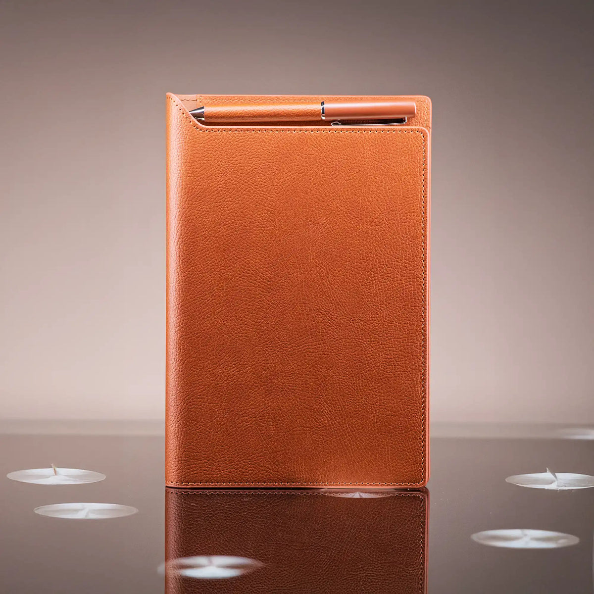 Maison Valer Executive Organizer with Magnetic Pen Holder Brown