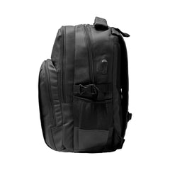 Black laptop backpack with USB charging port and professional design