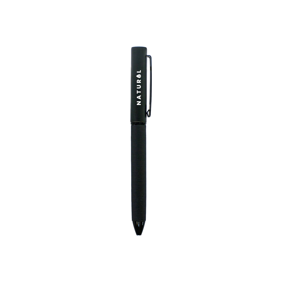 Black metal pen with fabric textured barrel – 11612BK