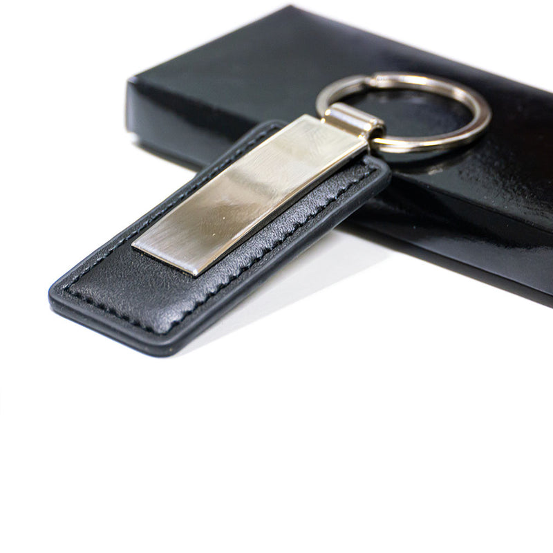 PU Keychain with metal plate