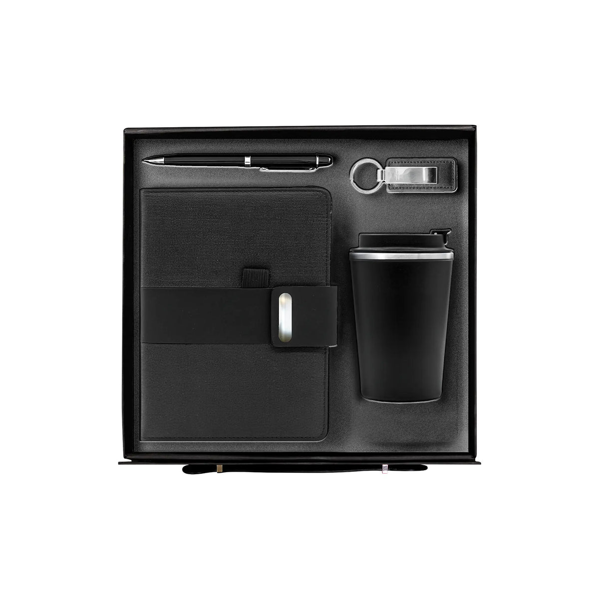 ExecuBlend 4-piece black executive corporate gift set thermal mug notebook UAE