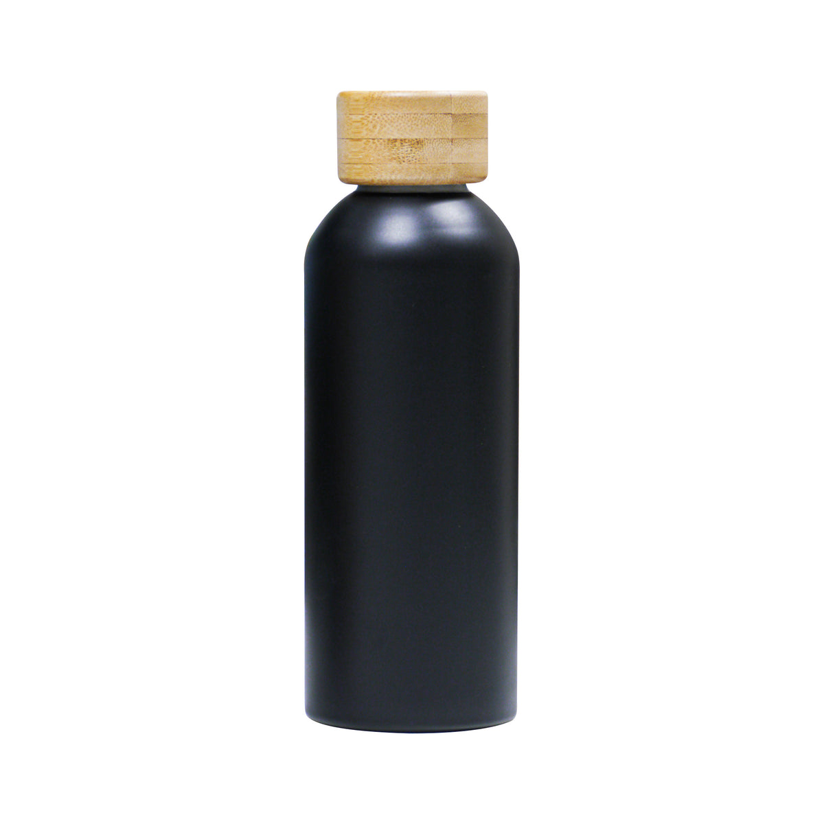 Insulated Bottle With Bamboo Lid Black