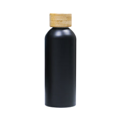 Insulated Bottle With Bamboo Lid Black