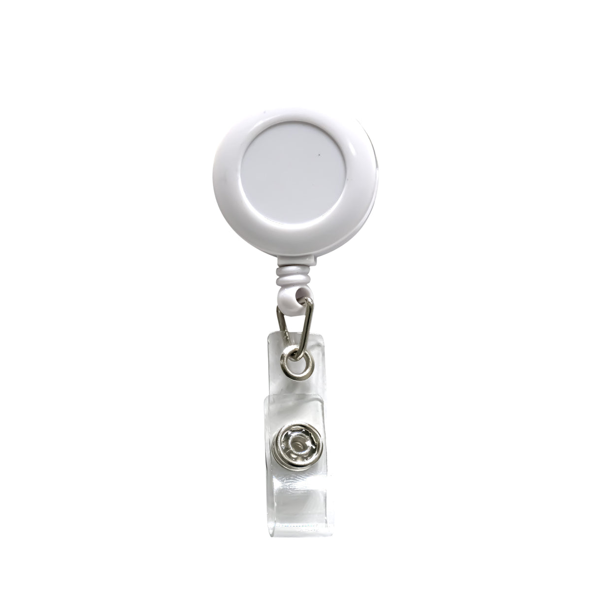 Plastic round badge reel with small round surface white