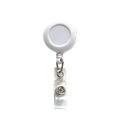 Plastic round badge reel with small round surface white