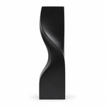 Matte black twisted crystal award, tall sculptural column shape