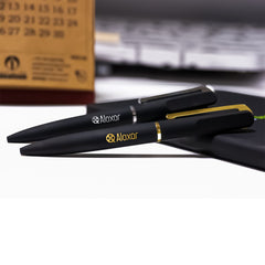 Black Metal pen with Rubberized barrel Gold