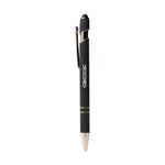 Metal Pen With Silver Ring And Stylus Black