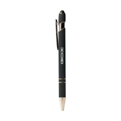 Metal Pen With Silver Ring And Stylus Black