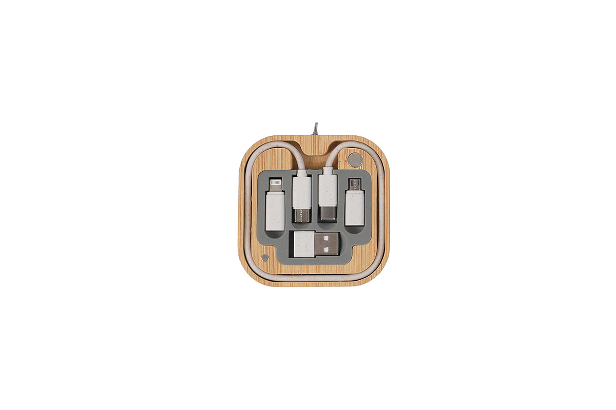 Bamboo Travel Tech Kit – custom branded corporate gift, Kaaf Creations UAE