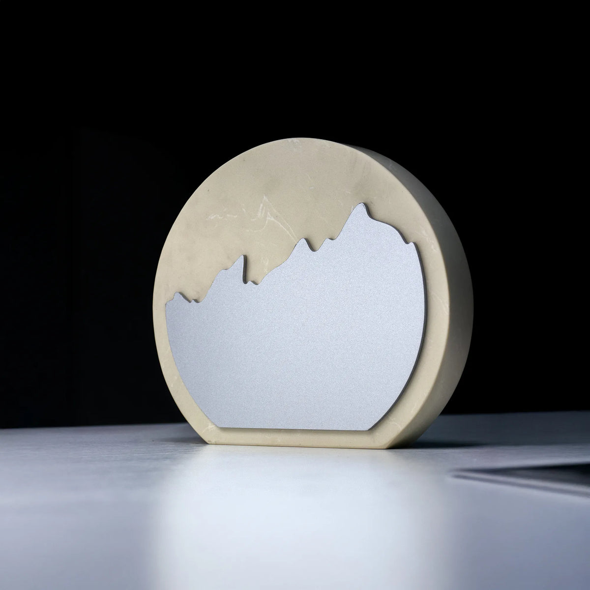 White Stone Plaque Award With Metal Plate