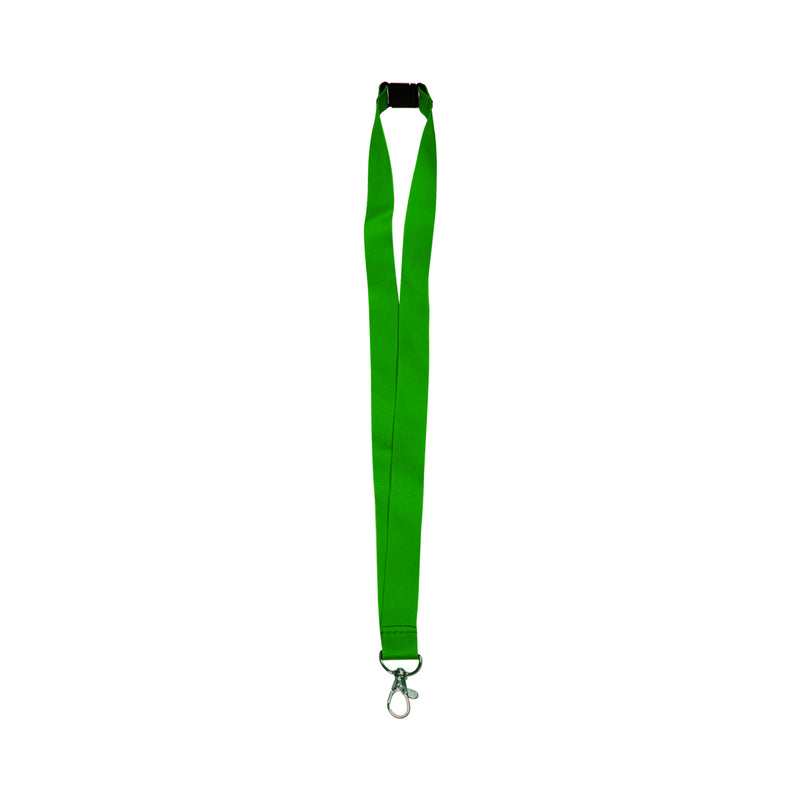 Lanyard with safety Clip and Metal Hook Green