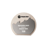 White Stone Plaque Award With Metal Plate