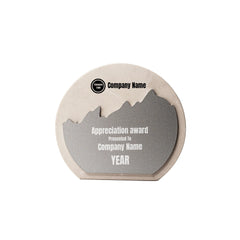 White Stone Plaque Award With Metal Plate
