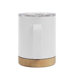 Bamboo Base Stainless Steel Mug – custom branded corporate gift, Kaaf Creations UAE
