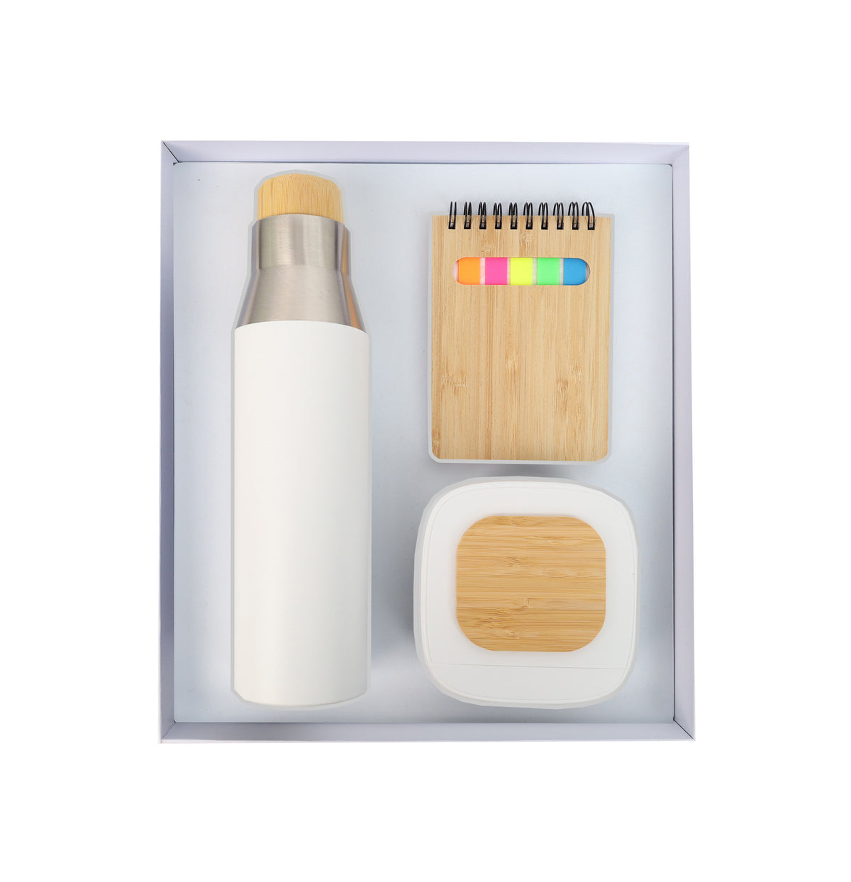 All White Bamboo Gift Box – custom branded corporate gift, Kaaf Creations UAE