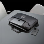 Premium black executive laptop bag with padded protection and luxury business travel design