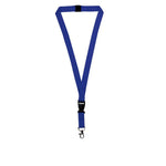 Lanyard With Buckle Metal Hook And Safety Clip Blue