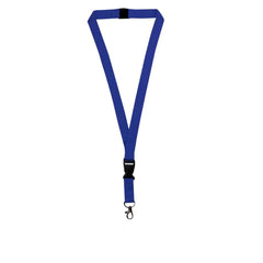 Lanyard With Buckle Metal Hook And Safety Clip Blue