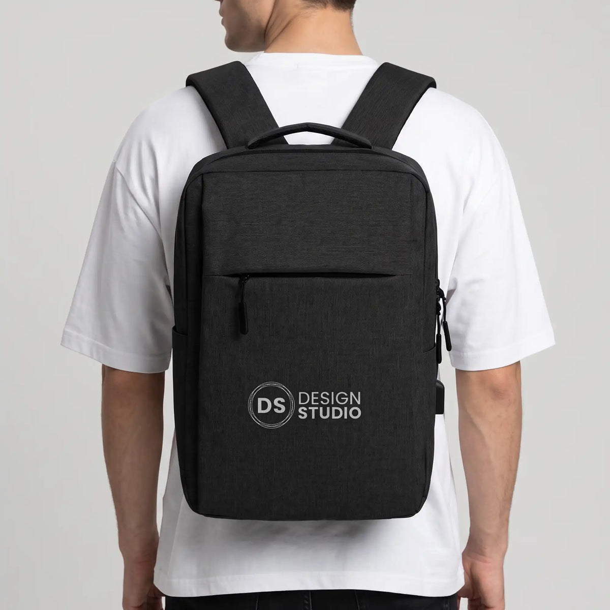 Backpack with USB Charging Point Black
