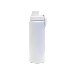 Reusable aluminium sports bottle with handle, 800 ml capacity, black and white color options for corporate gifting.