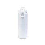 Reusable aluminium sports bottle with handle, 800 ml capacity, black and white color options for corporate gifting.