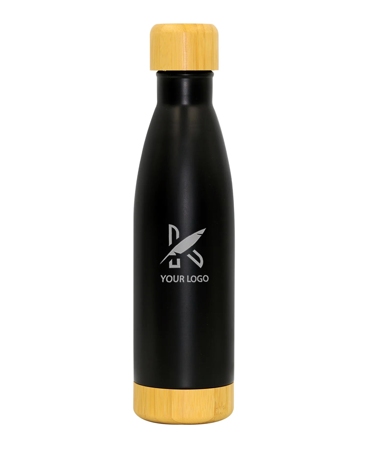 Premium Insulated Bottle with Bamboo Lid and Base - 500ml | Custom Engraving Available Kaaf Creations