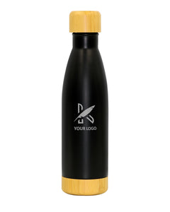 Premium Insulated Bottle with Bamboo Lid and Base - 500ml | Custom Engraving Available Kaaf Creations