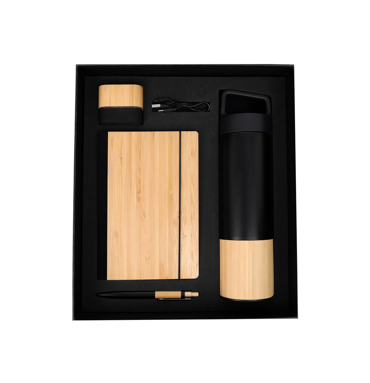 Bamboo Black Corporate Gift Box – custom branded corporate gift, Kaaf Creations UAE